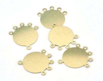 Circle raw brass 23x21mm connector charms , findings earring oz2791-103