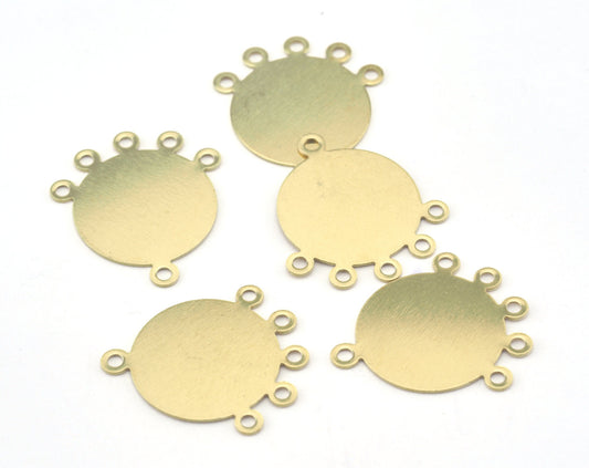 Circle raw brass 23x21mm connector charms , findings earring oz2791-103