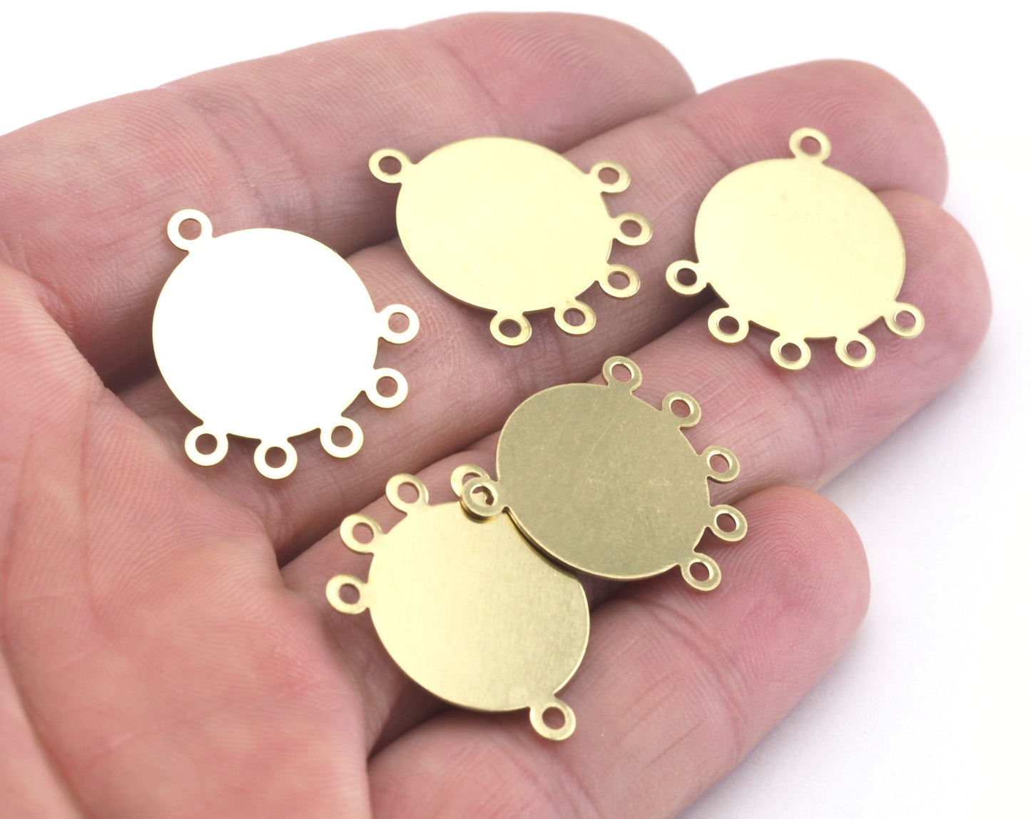 Circle raw brass 23x21mm connector charms , findings earring oz2791-103