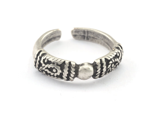Minimalist Adjustable Ring Antique Silver Plated brass (17mm 7US inner size) OZ2658