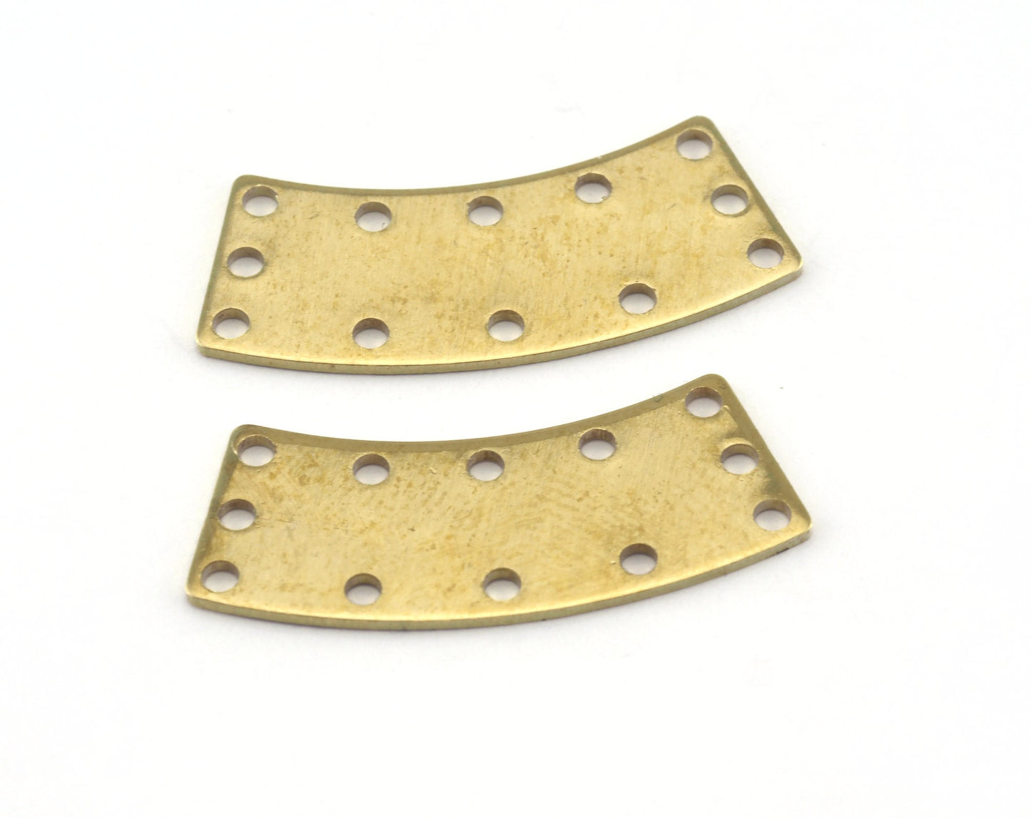 Curved raw brass (optional holes) 28x12mm connector charms , findings earring OZ2818-155