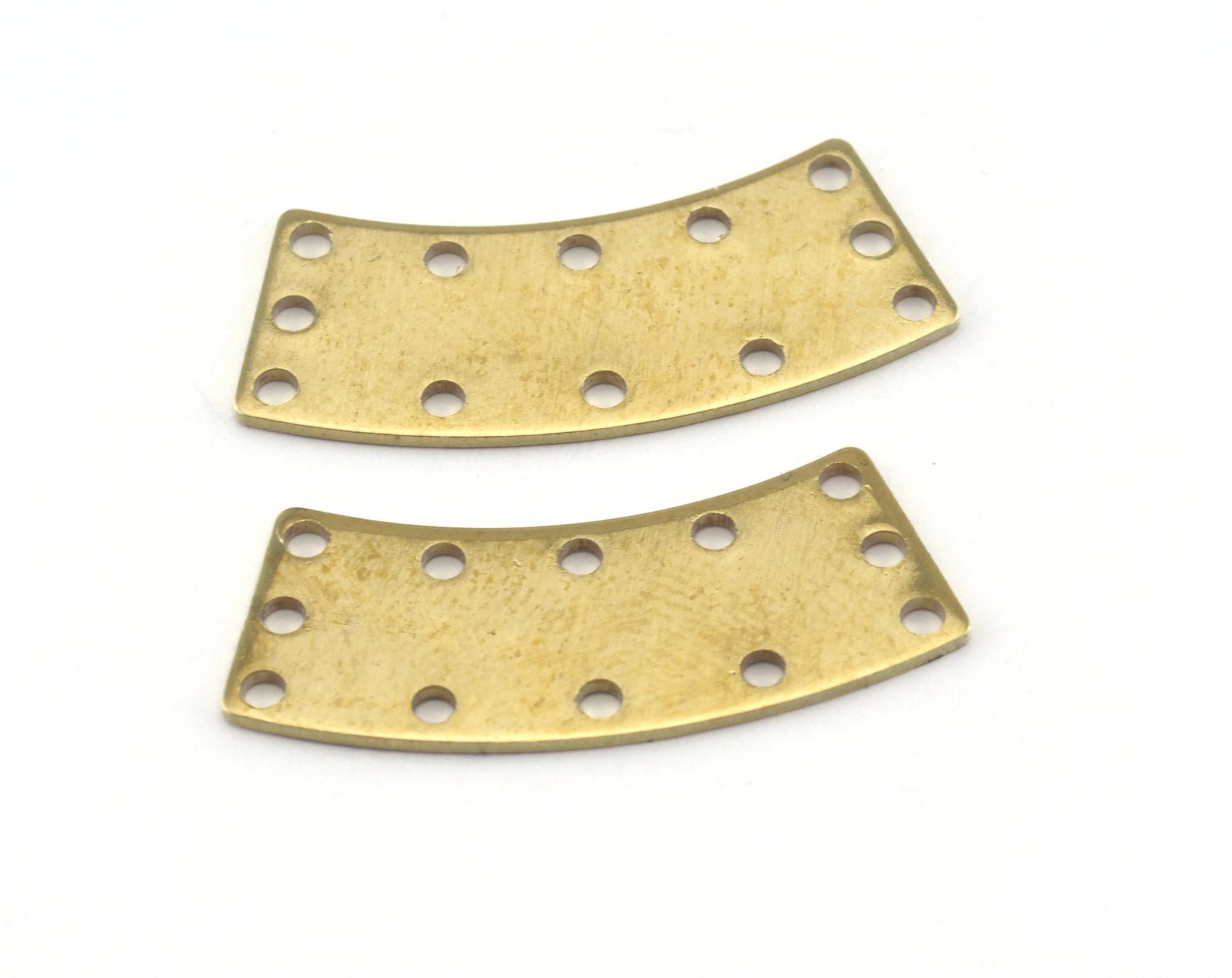 Curved raw brass (optional holes) 28x12mm connector charms , findings earring OZ2818-155