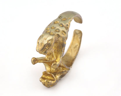 Leopard Ring Adjustable Raw brass (18.5mm 8.5US inner size) OZ2830