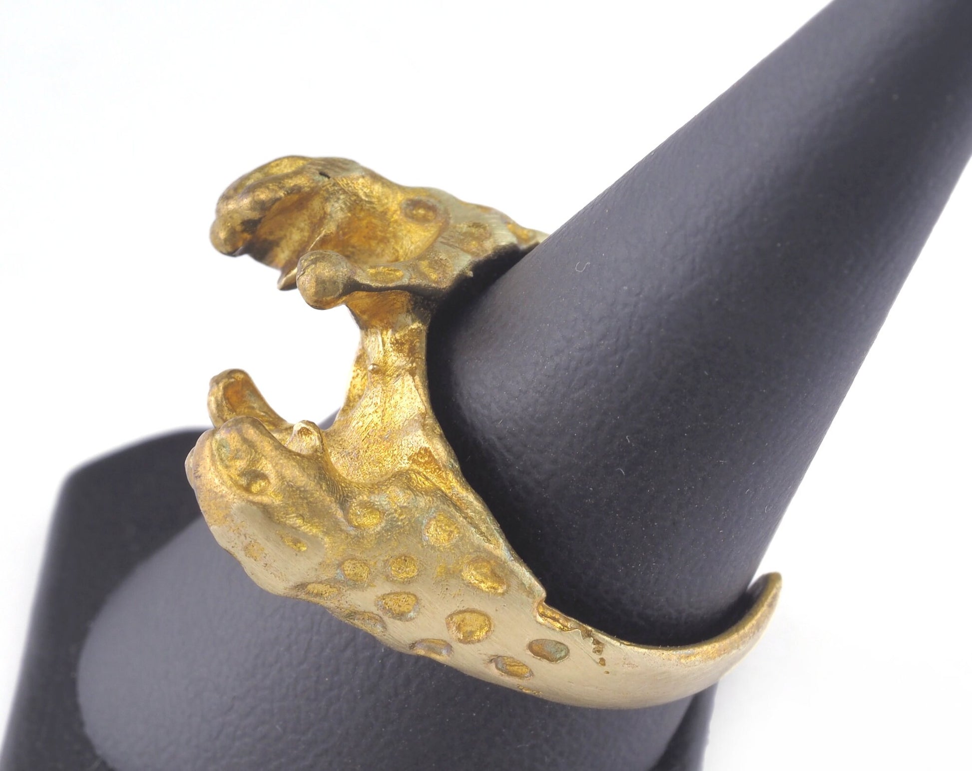 Leopard Ring Adjustable Raw brass (18.5mm 8.5US inner size) OZ2830