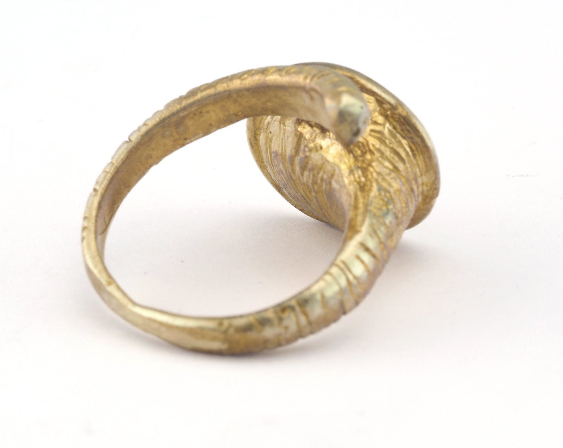 Ring Adjustable Flower Ring Raw brass (18mm 8US inner size - Adjustable ) OZ2831