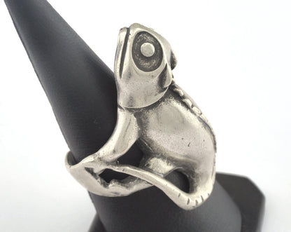 Chameleon Adjustable Ring Antique Silver Plated brass (18mm 8US inner size) OZ2829