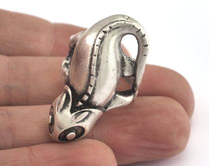 Chameleon Adjustable Ring Antique Silver Plated brass (18mm 8US inner size) OZ2829