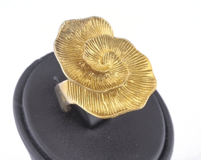 Adjustable Flower Ring Raw brass (17mm 7US inner size) OZ2846