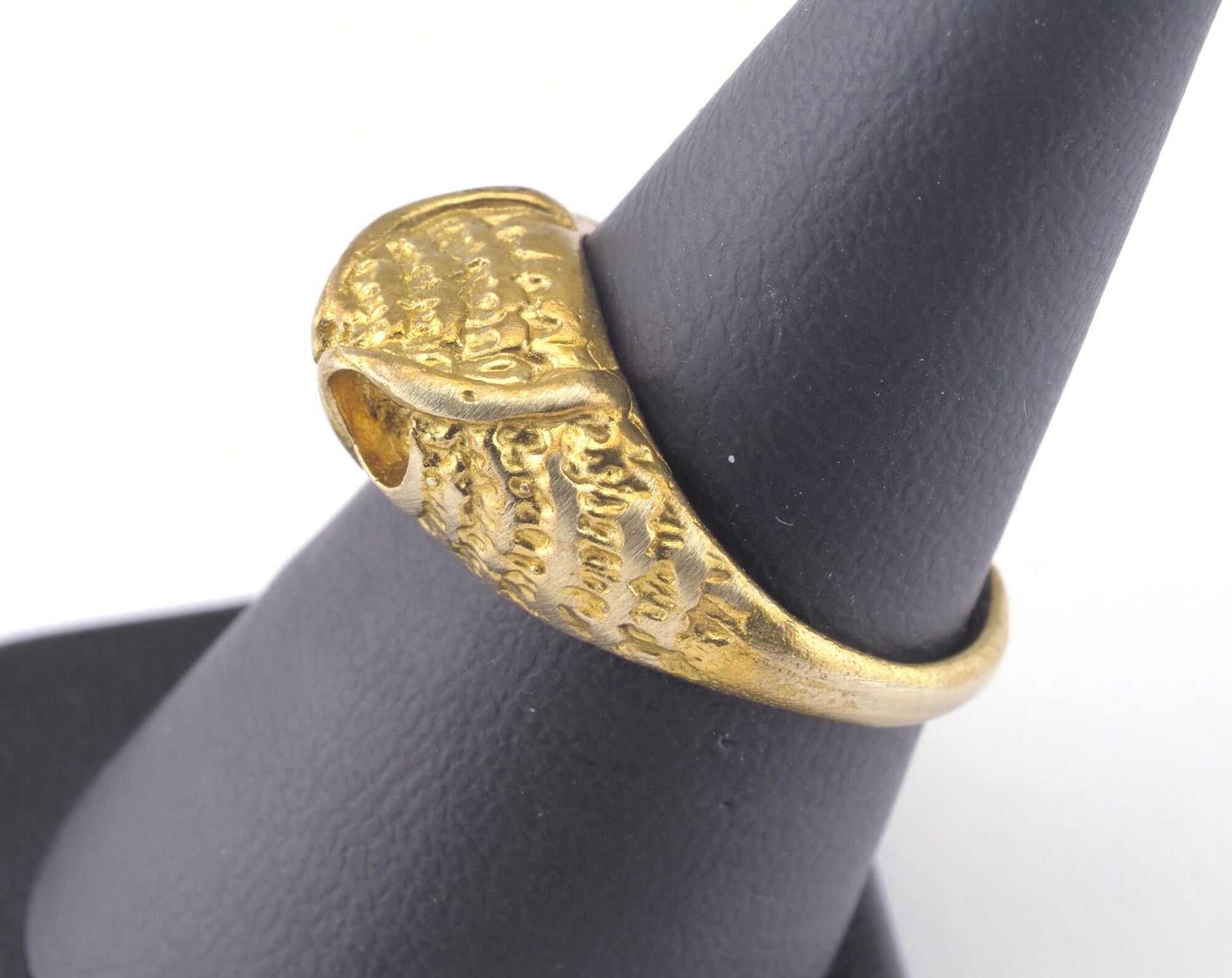 Ring Owl Adjustable Ring Bezel - Raw brass (17mm 7US inner size - Adjustable ) OZ2848
