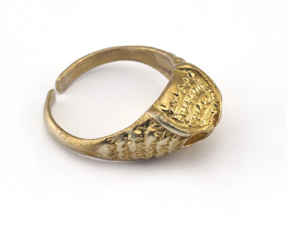 Ring Owl Adjustable Ring Bezel - Raw brass (17mm 7US inner size - Adjustable ) OZ2848