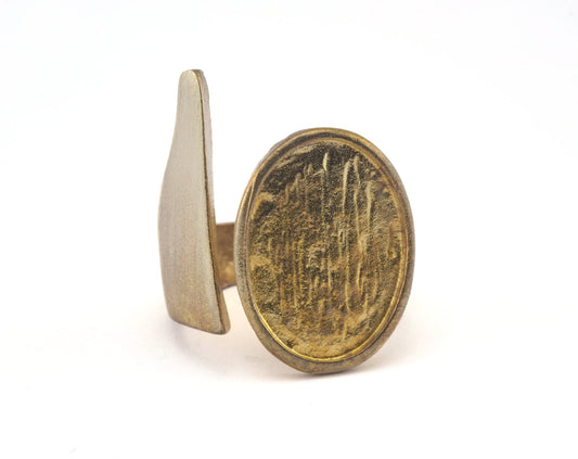 Ring Adjustable Ring 13x18 Bezel - Raw brass (18mm 7.5US inner size - Adjustable ) OZ2851