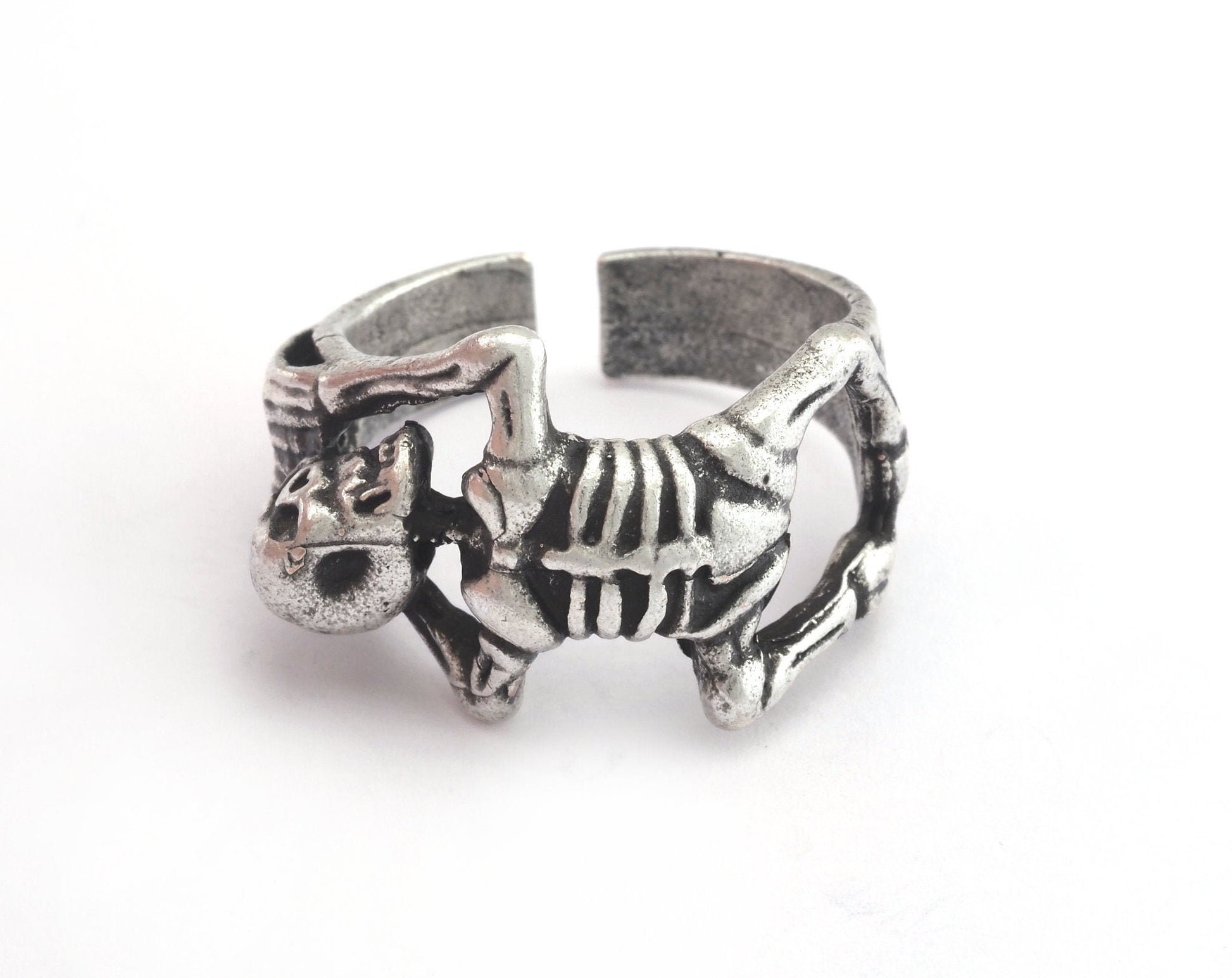 Skeleton Antique Silver Plated filigree brass (20mm 10US inner size) OZ3078