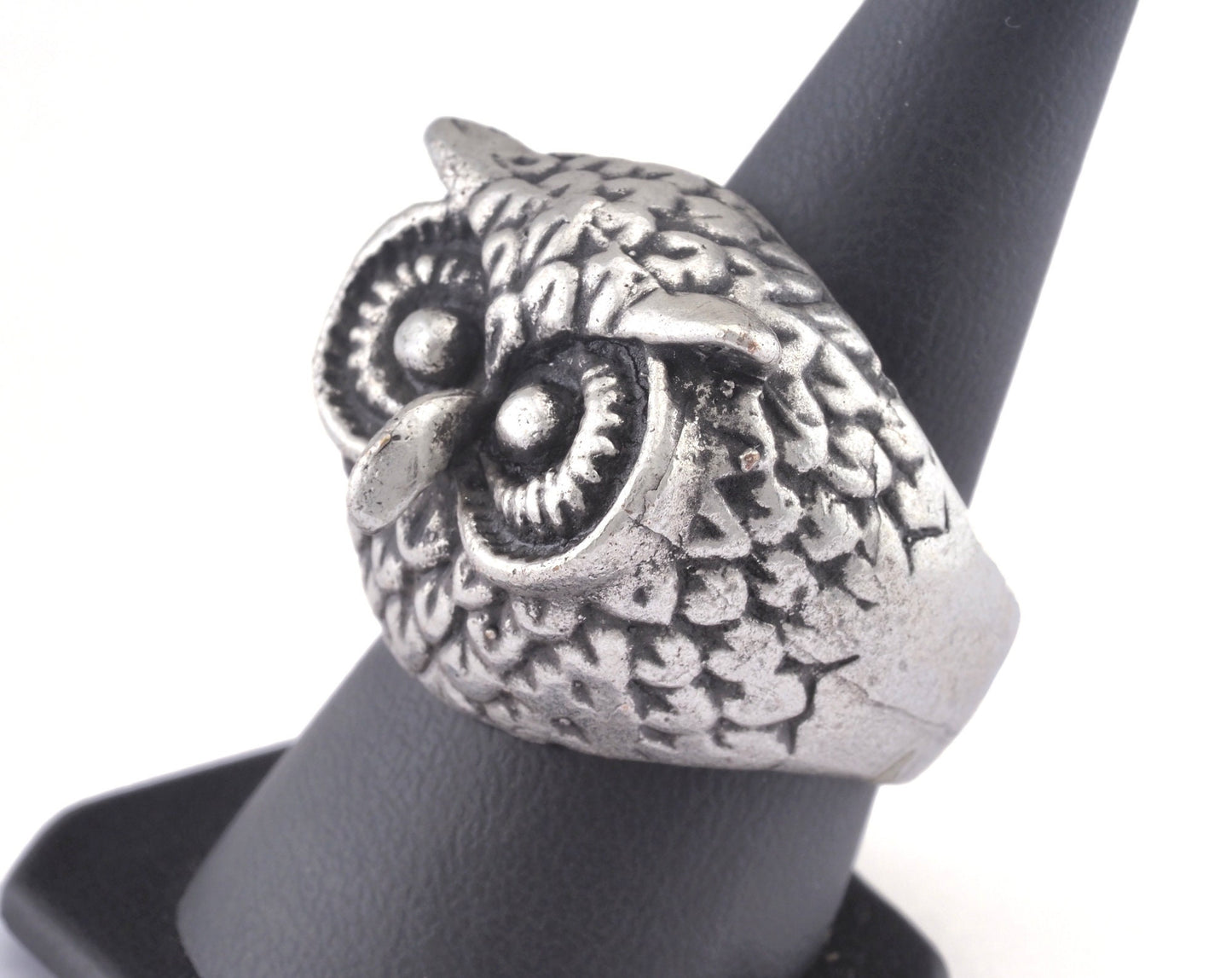 Owl Ring Adjustable Antique Silver Plated Brass 1 Pc. (20mm 10.5US inner size) OZ2870