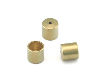 Cord tip ends raw brass 6x6mm 5mm inner ribbon end, ends cap, findings ENC5 OZ3060