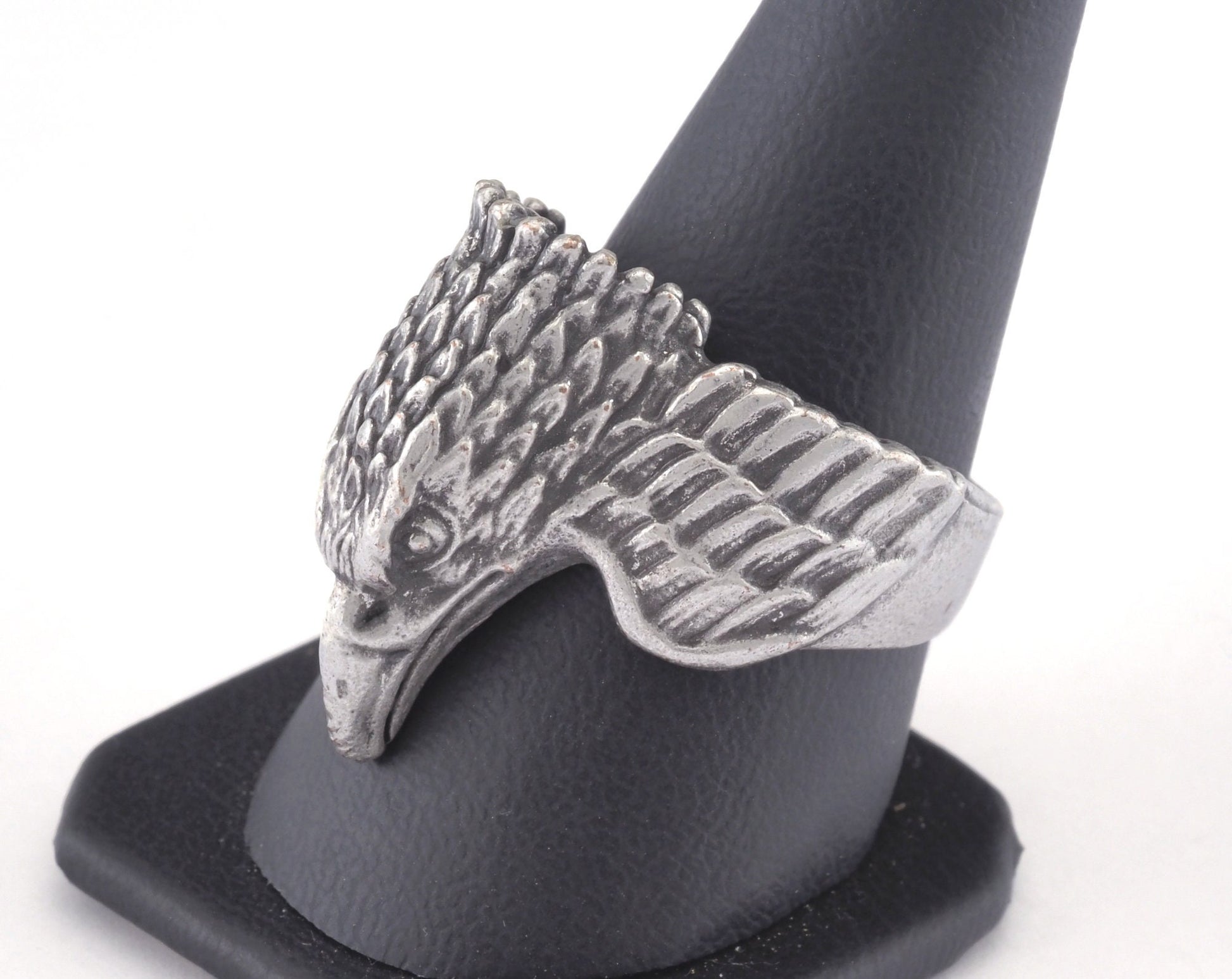 Eagle Ring Adjustable Ring Antique Silver Plated Brass 1 Pc. (19mm 8.5US inner size) OZ2885