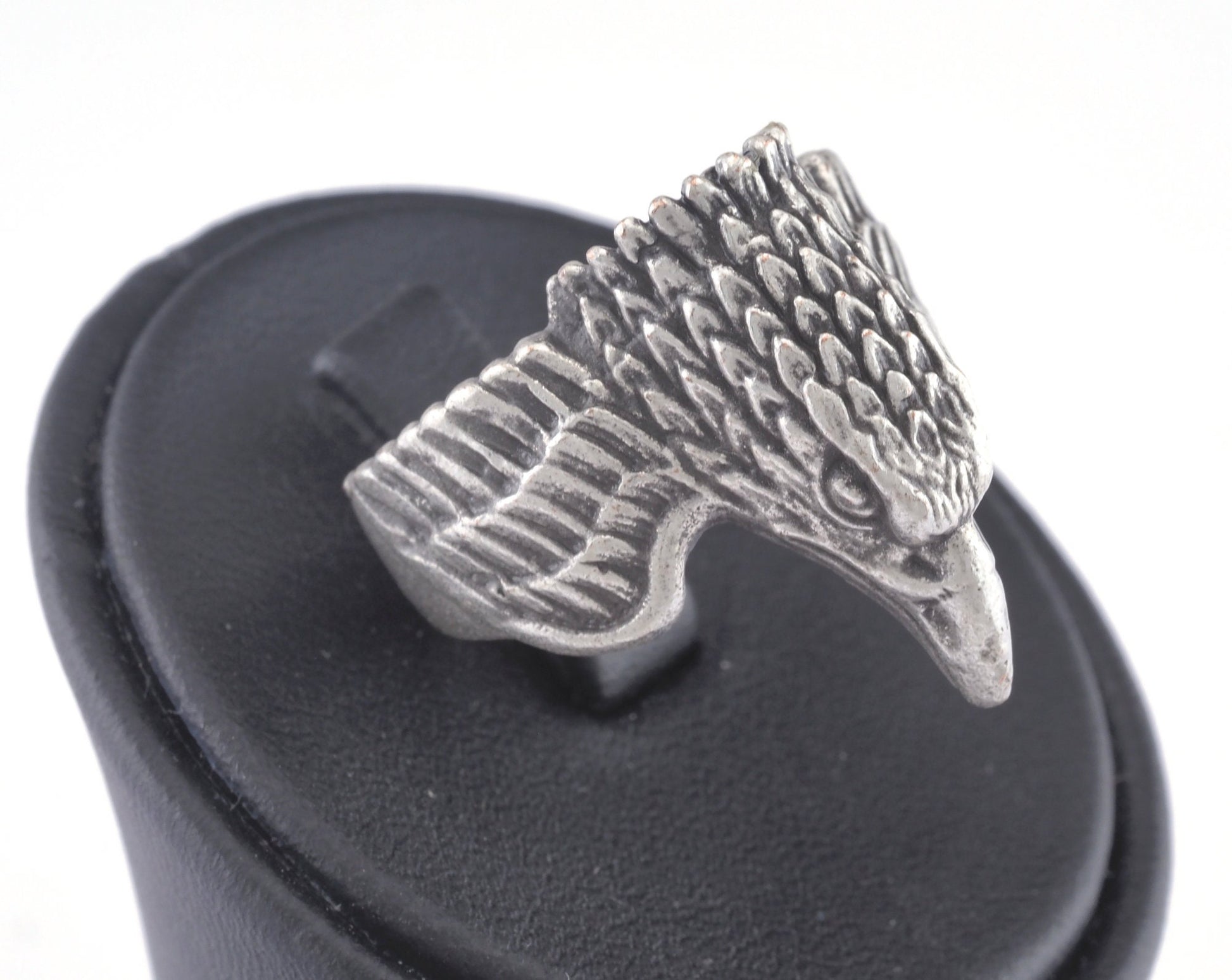 Eagle Ring Adjustable Ring Antique Silver Plated Brass 1 Pc. (19mm 8.5US inner size) OZ2885