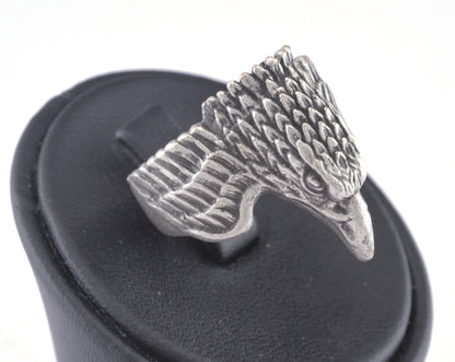 Eagle Ring Adjustable Ring Antique Silver Plated Brass 1 Pc. (19mm 8.5US inner size) OZ2885