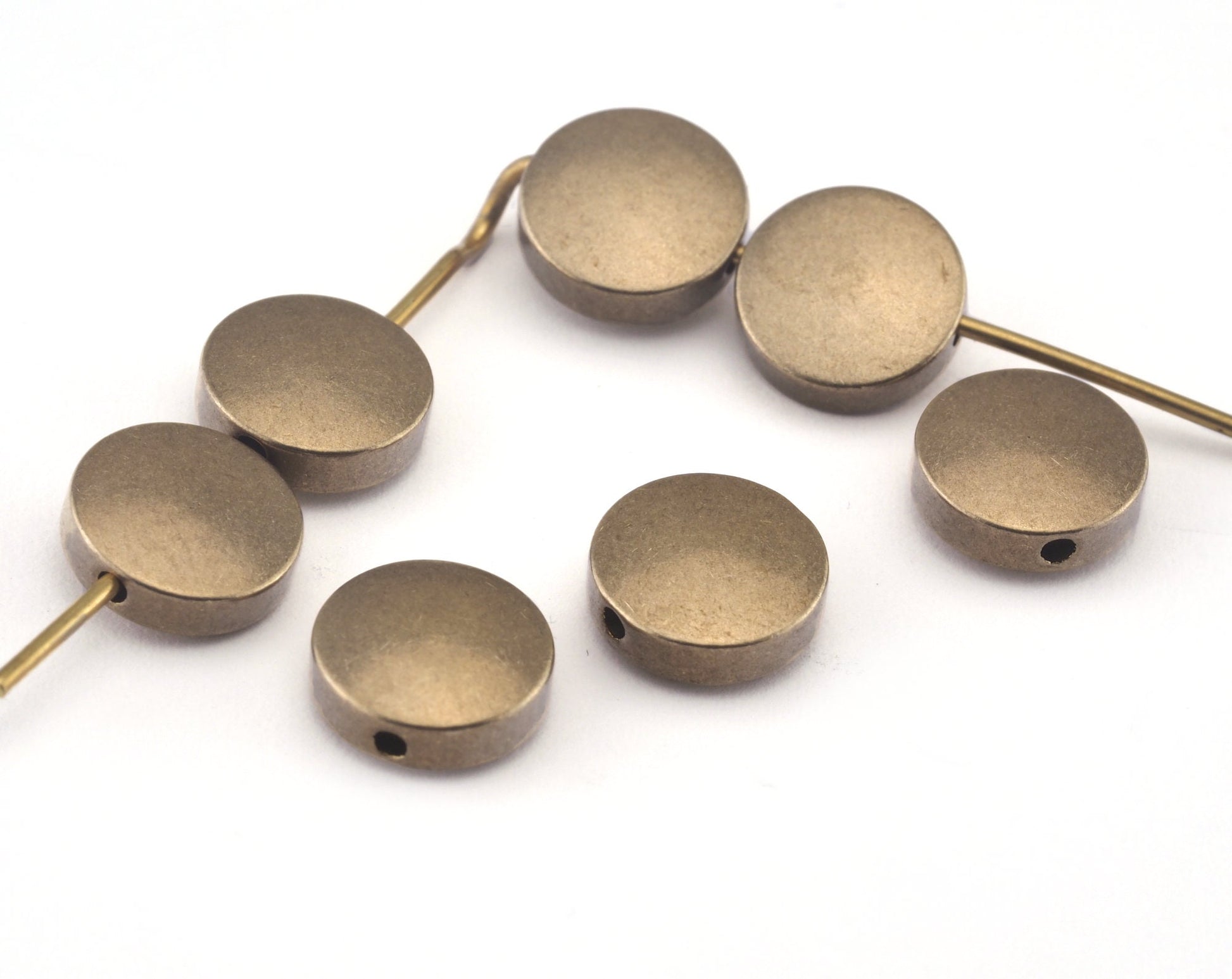 raw brass round beads 9mm finding 1.2mm 16g hole 2897
