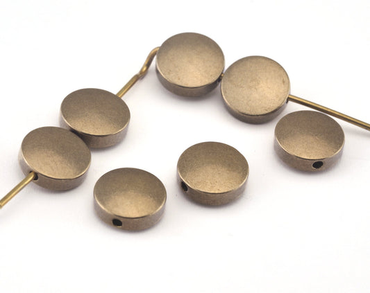 raw brass round beads 9mm finding 1.2mm 16g hole 2897