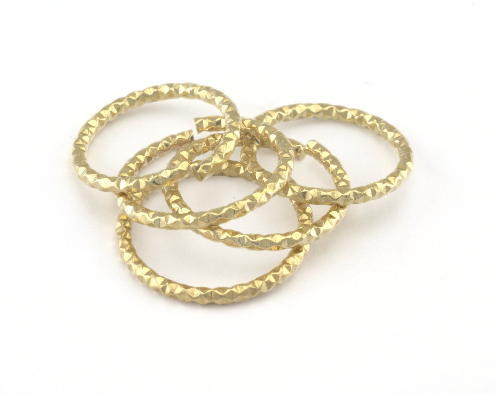 stacking ring, circle ring, Round ring knuckle ring, raw brass adjustable textured 22mm (hole 18mm 8US 56 ) 3084