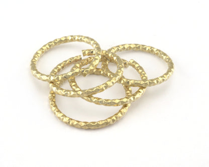 stacking ring, circle ring, Round ring knuckle ring, raw brass adjustable textured 22mm (hole 18mm 8US 56 ) 3084