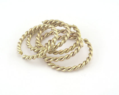 stacking ring, circle ring, Round ring knuckle ring, raw brass adjustable Swirl 21.5x1.5mm (hole 18.5mm 8.5US 58 ) 3233