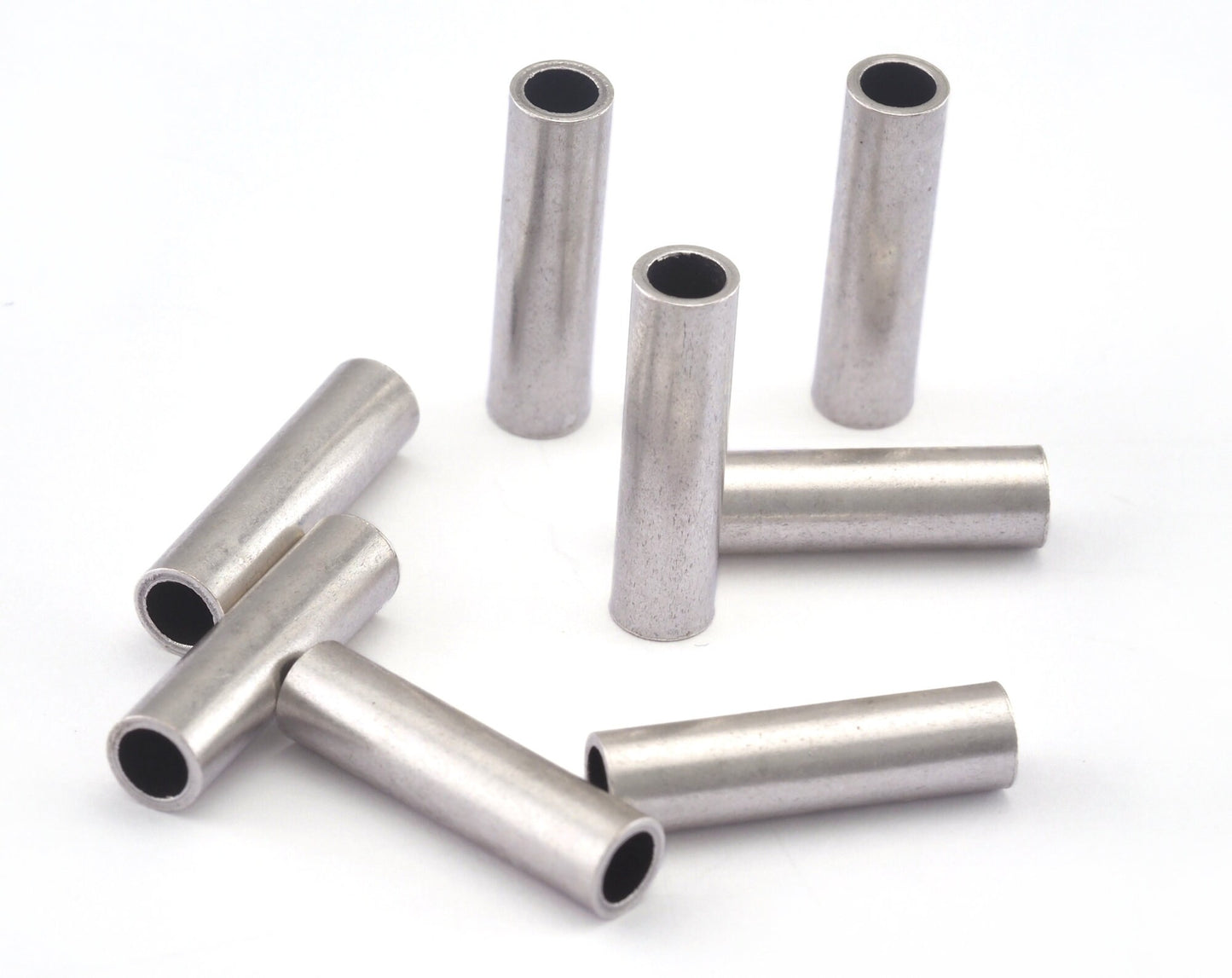 Round Tube 5x20mm (hole 3.8mm) Antique Silver Plated Brass charms,findings spacer bead OZ1627