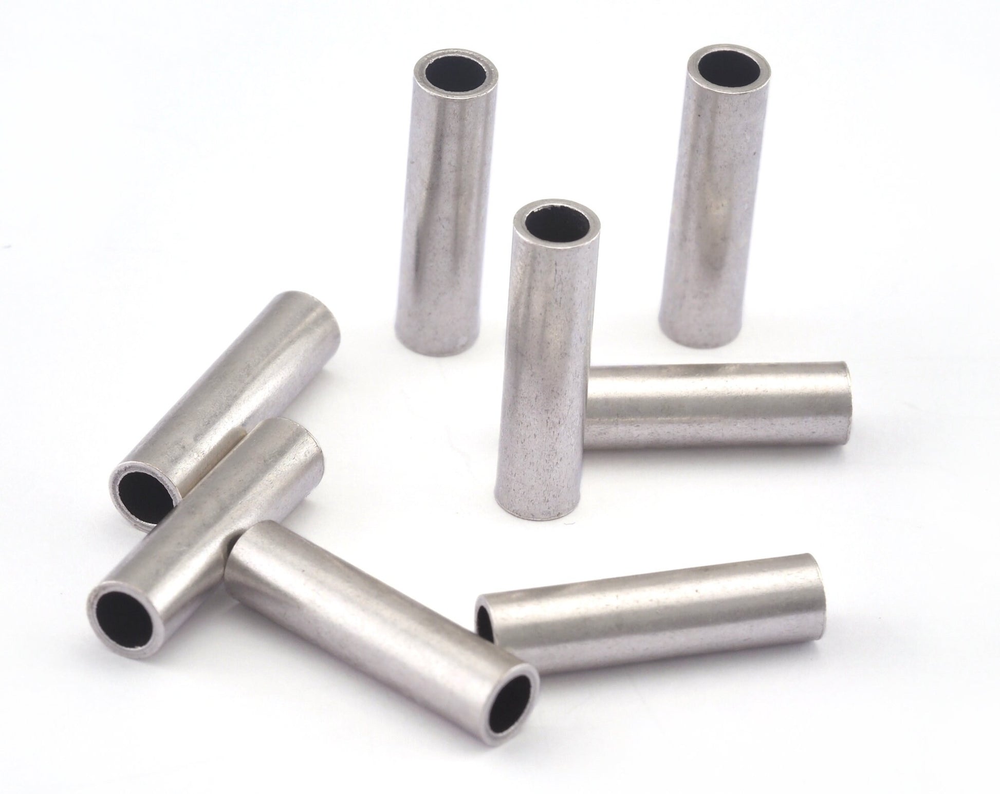 Round Tube 5x20mm (hole 3.8mm) Antique Silver Plated Brass charms,findings spacer bead OZ1627