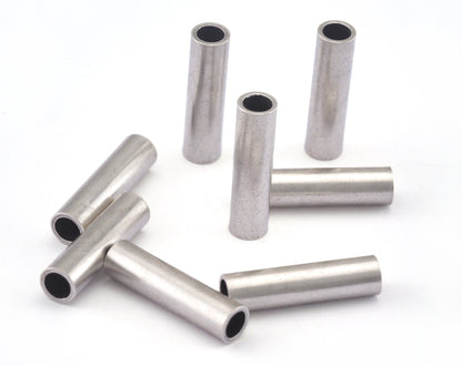 Round Tube 5x20mm (hole 3.8mm) Antique Silver Plated Brass charms,findings spacer bead OZ1627
