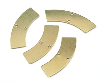 Curved raw brass 37x13mm connector charms , findings earring OZ2908-220