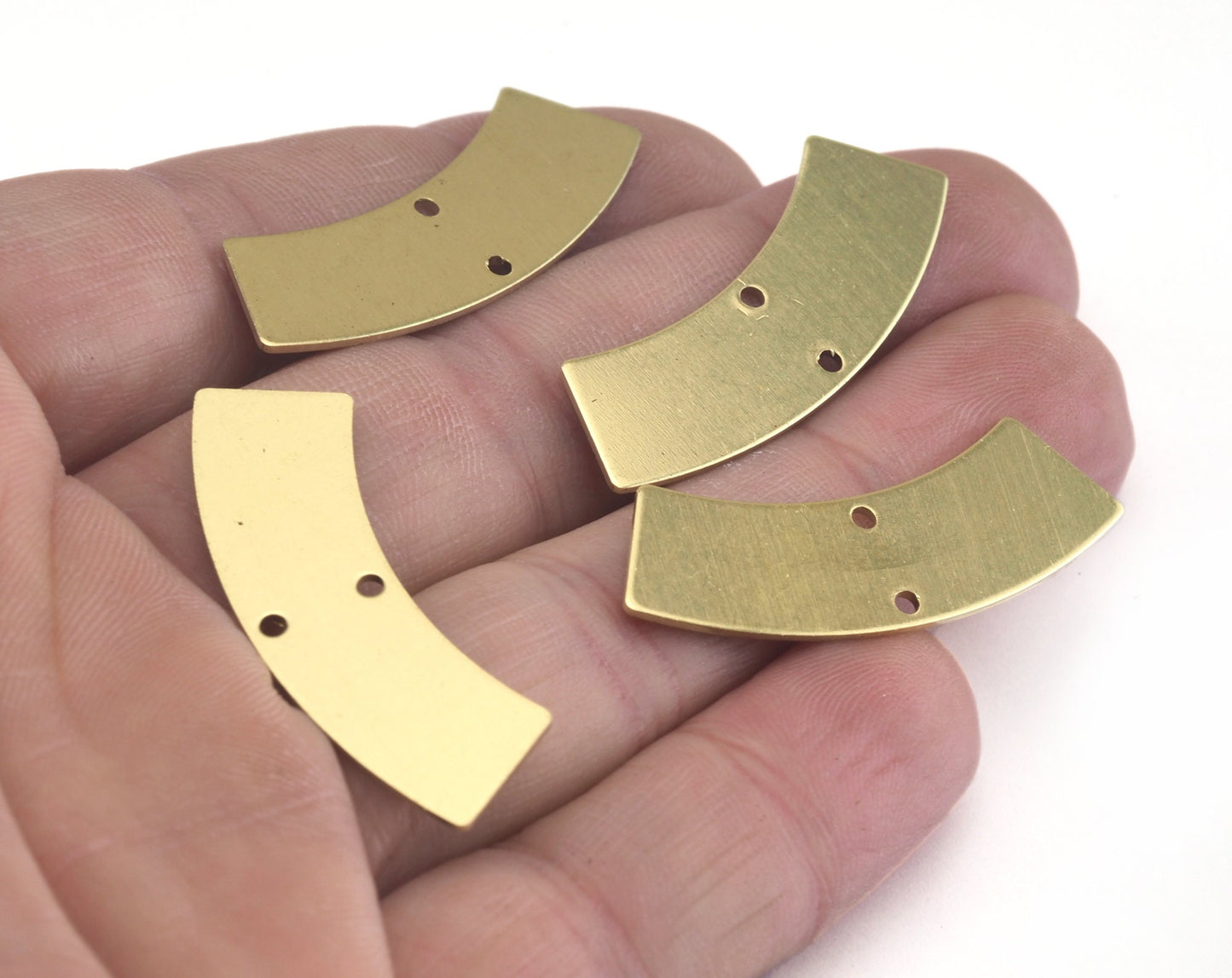 Curved raw brass 37x13mm connector charms , findings earring OZ2908-220
