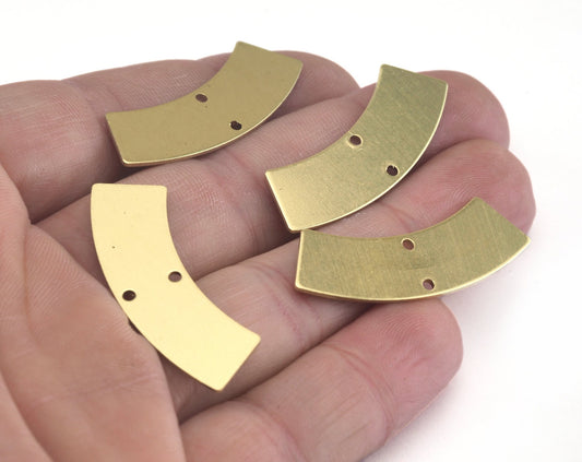 Curved raw brass 37x13mm connector charms , findings earring OZ2908-220