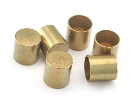 Cord End Caps Raw brass 13x12mm (11mm inside diameter) Leather Cord Terminator cord tip ends, ribbon end, ENC11 OZ3102