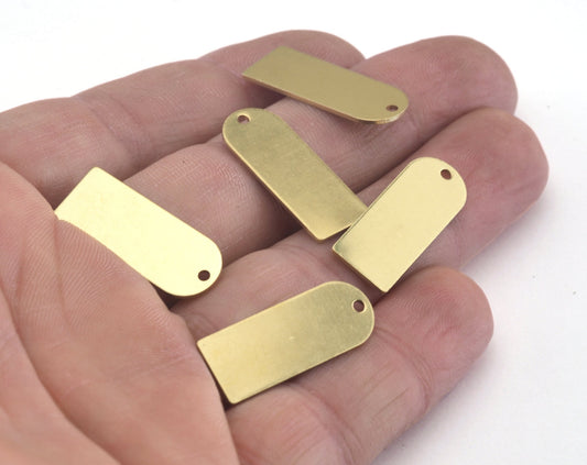 Semi circle Rectangle shape 25x10x0.8mm raw brass findings scs OZ2912-150