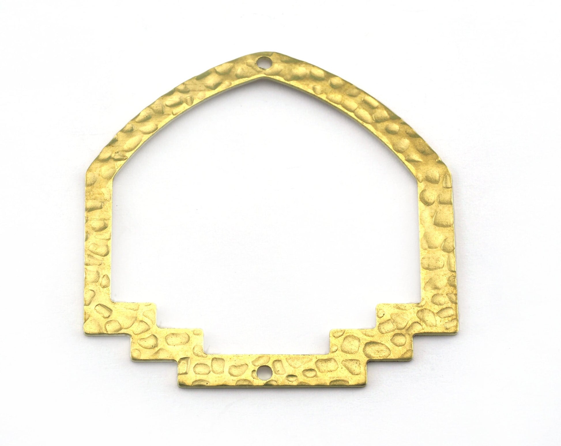 Hammered Geometric Connector (Optional holes) Charms Raw Brass 40x40mm 0.8mm thickness Findings OZ3129-255