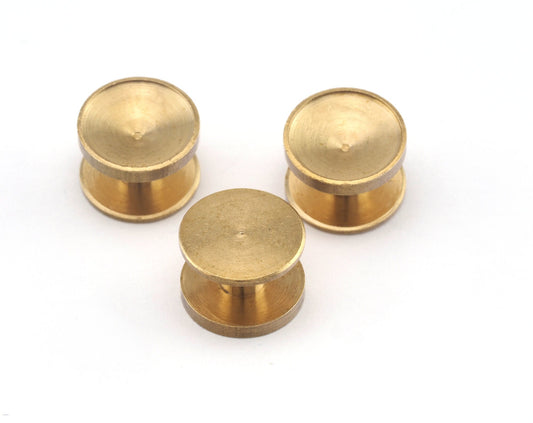 Raw Brass cufflink 12x8mm brass studs, shirt collar tuxedo stud, 2955