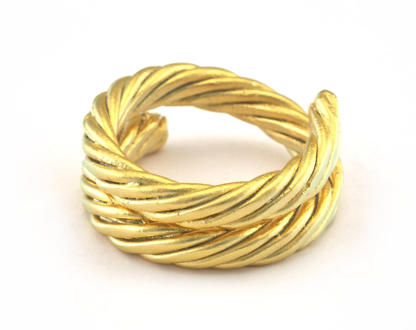 Swirl Adjustable Ring Matte Gold Plated brass (18mm 8US inner size) OZ3144