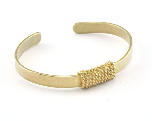 Roped Bracelet Raw Brass 1 pc. (64mm inner size - Adjustable ) OZ3150