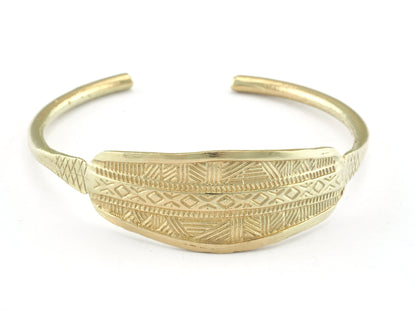 Textured Bracelet Raw Brass (64mm inner size - Adjustable ) OZ3154