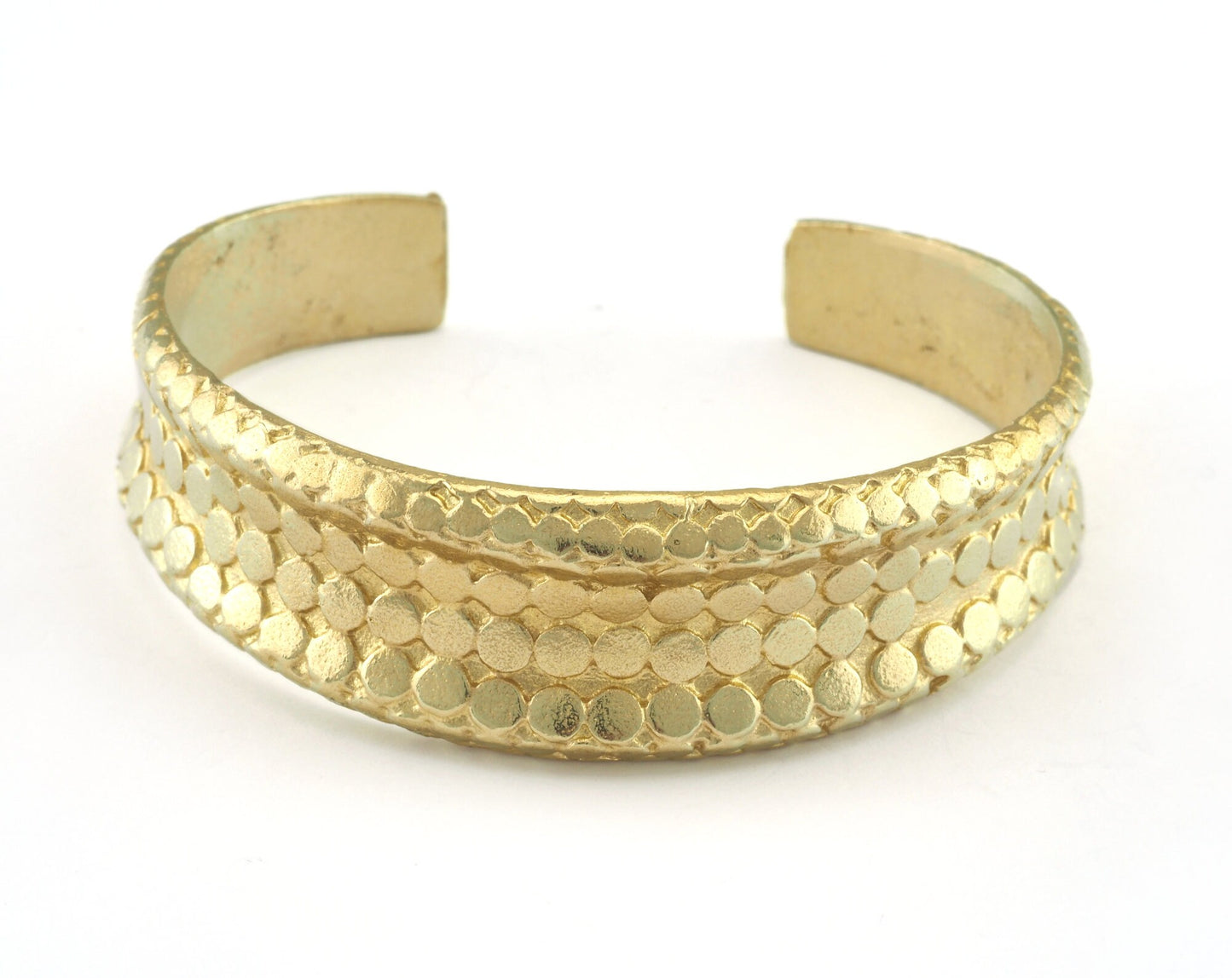 Dotted Shape Bracelet Raw Brass (60mm inner size - Adjustable ) OZ3155