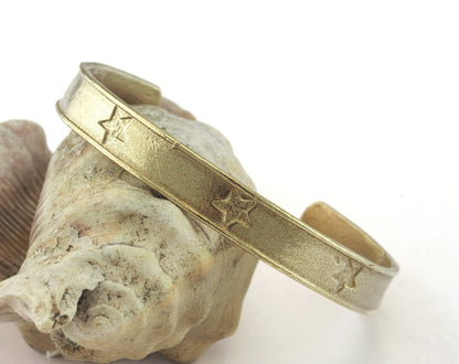 Star Bracelet Raw Brass (57mm inner size - Adjustable ) OZ3157