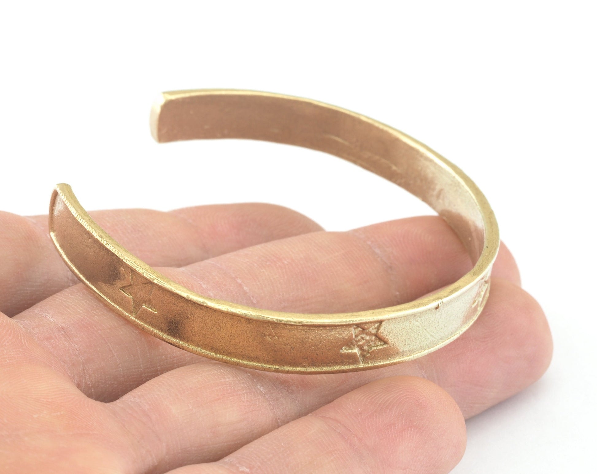 Star Bracelet Raw Brass (57mm inner size - Adjustable ) OZ3157