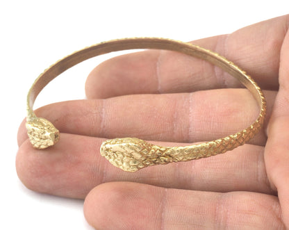 Snake Bracelet Raw Brass Small (50mm inner size - Adjustable ) 4679