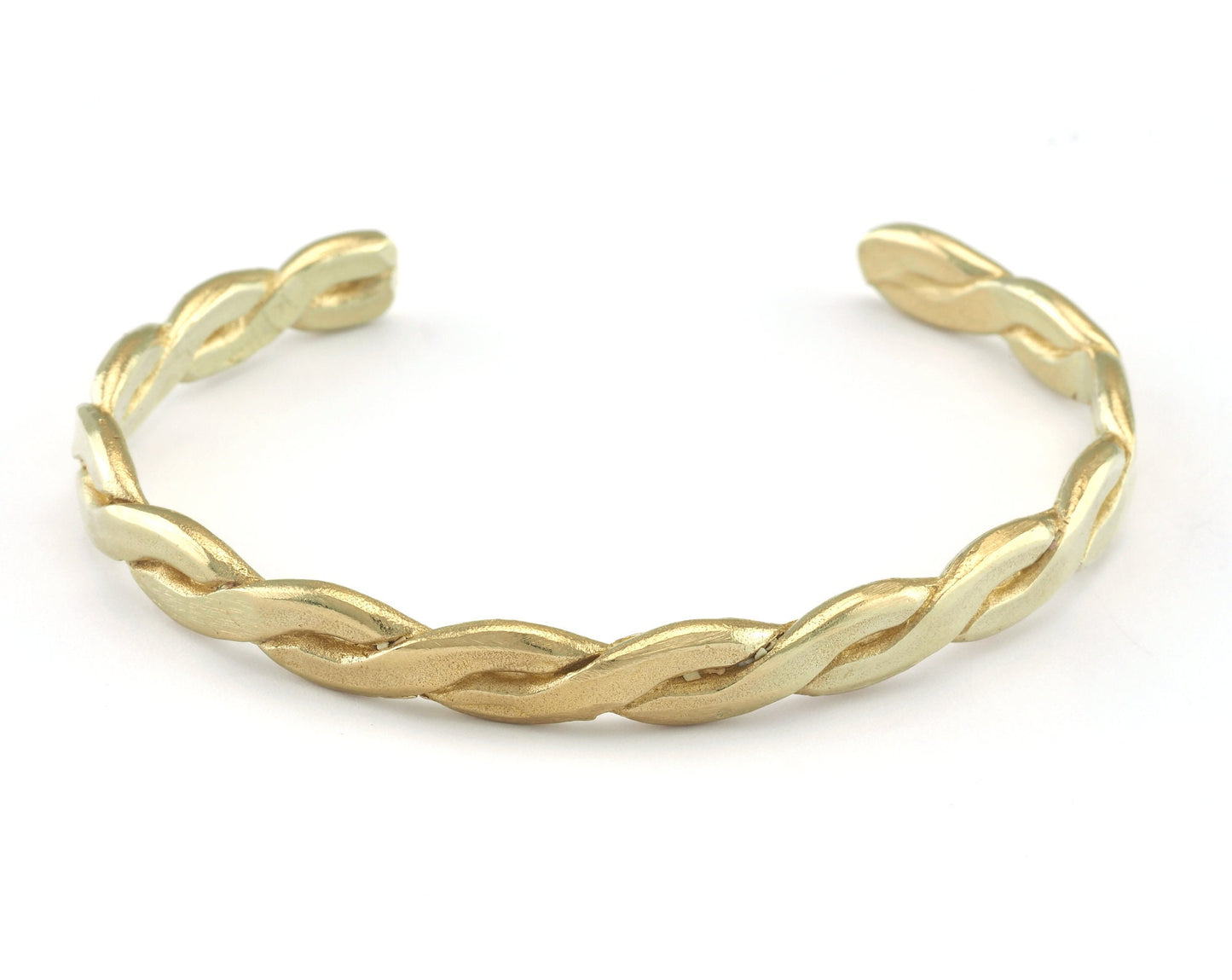 Cuff Bracelet Swirl Raw Brass (64mm inner size - Adjustable ) OZ2966