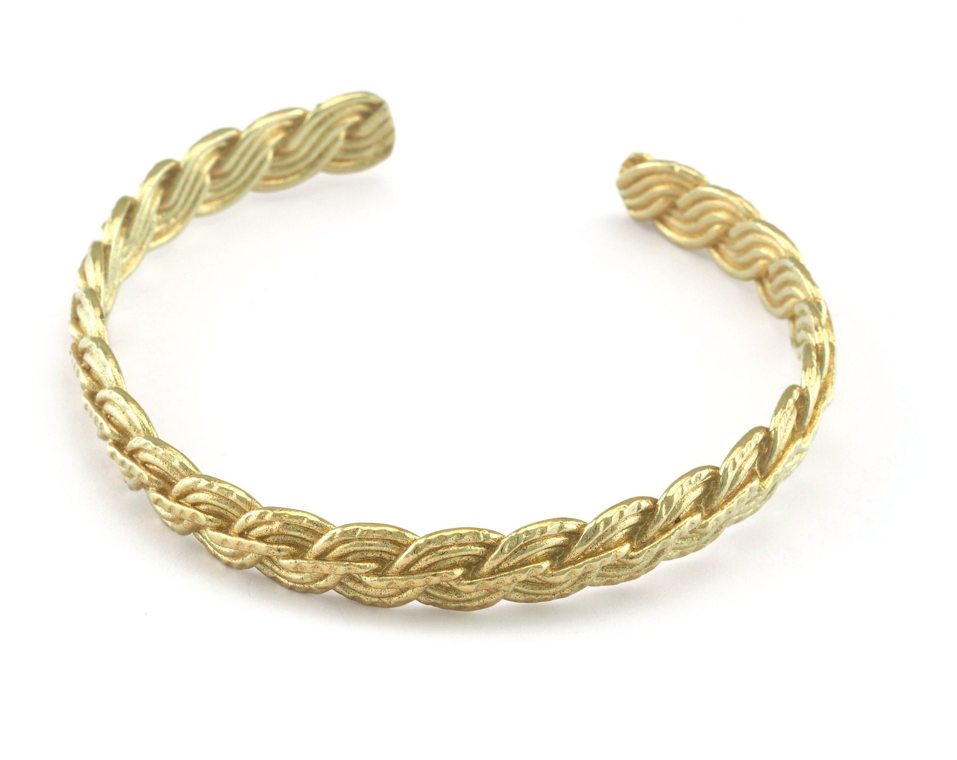 Cuff Bracelet Swirl Raw Brass (61mm inner size - Adjustable ) OZ2964