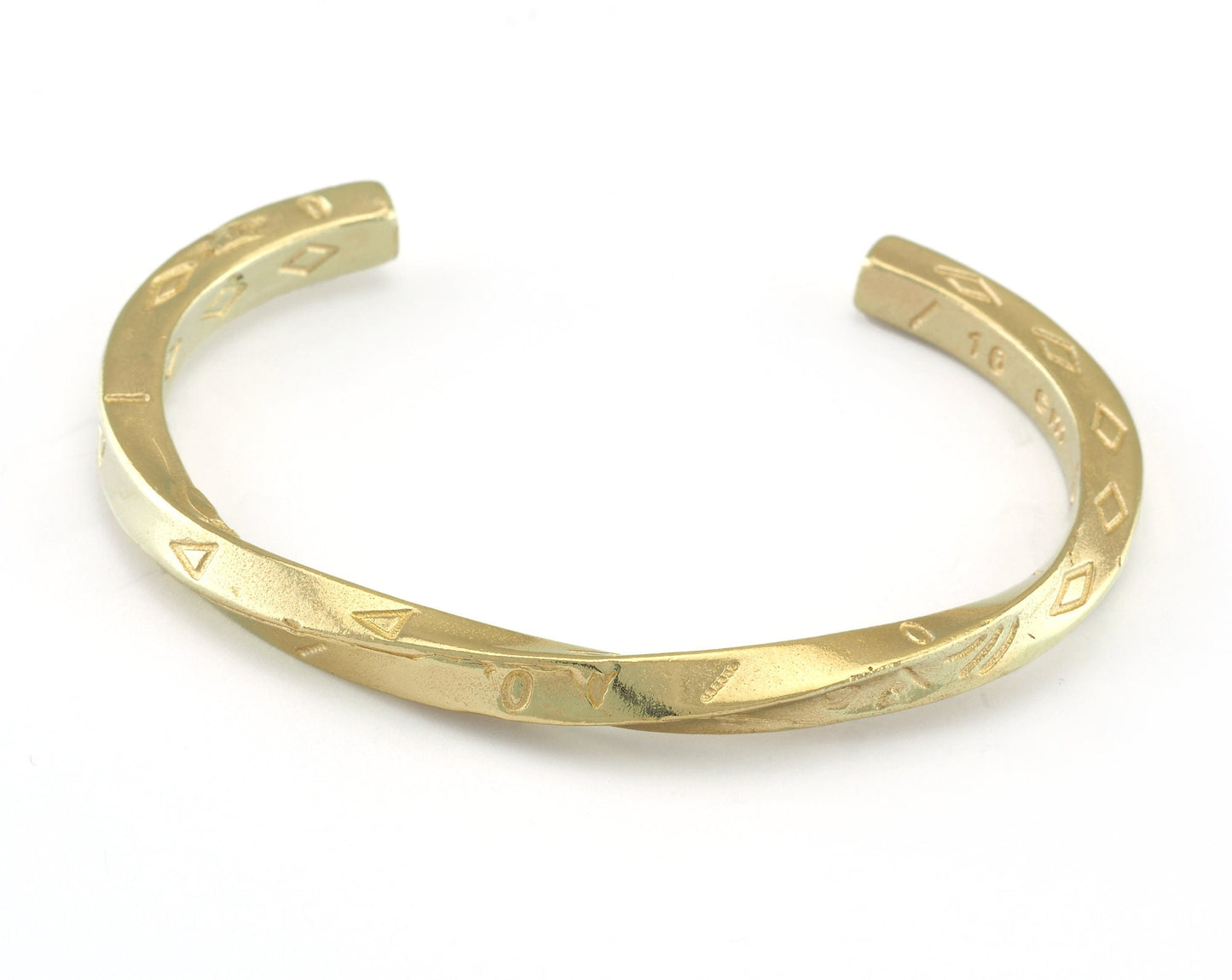 Cuff Bracelet Swirl Adjustable Raw Brass (62mm inner size - Adjustable ) OZ3167