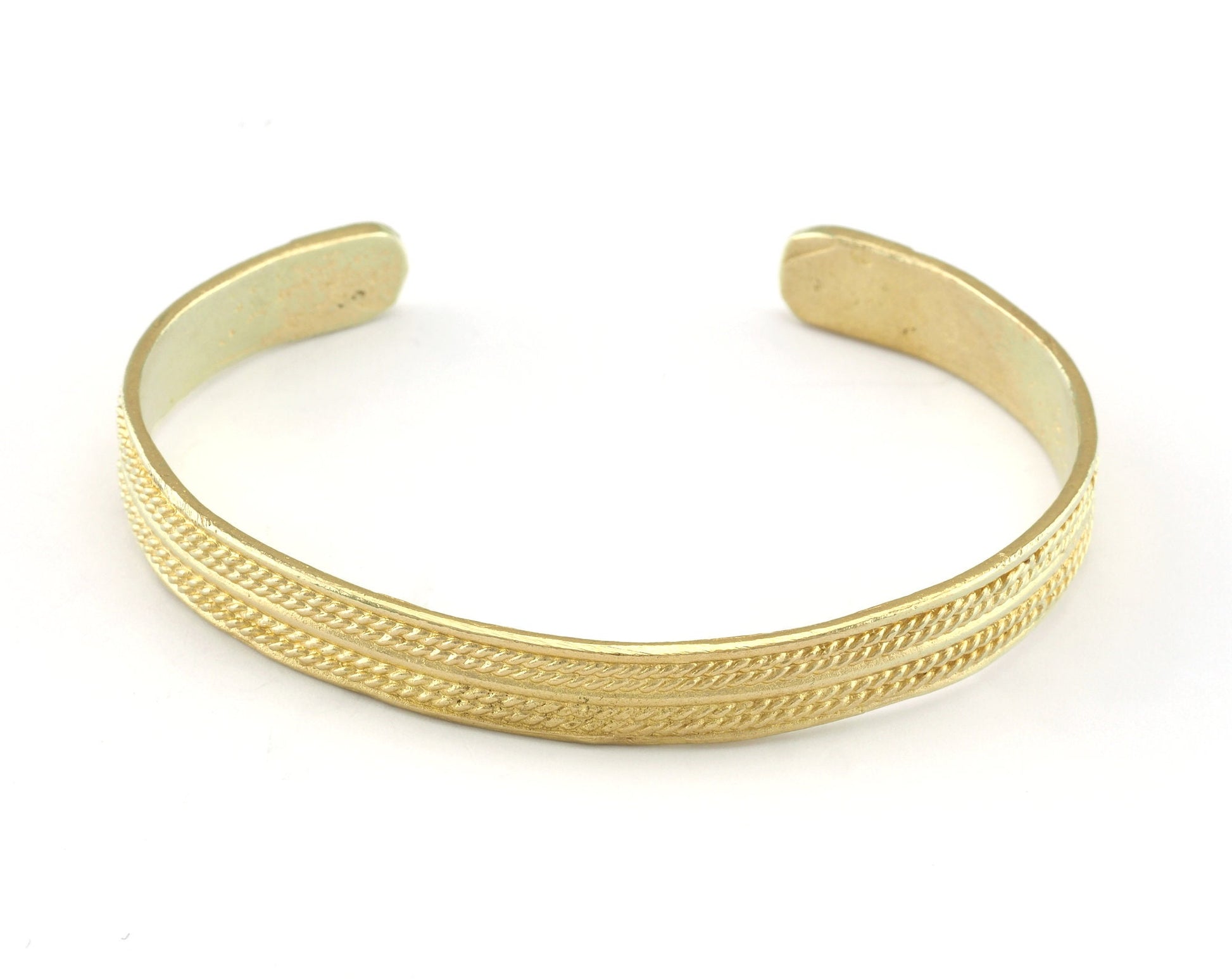 Textured Bracelet Raw Brass Adjustable (64mm inner size - Adjustable ) OZ3170