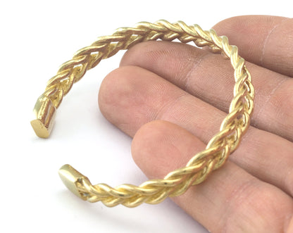 Swirl Cuff Bracelet Raw Brass (61mm inner size - Adjustable ) OZ3165