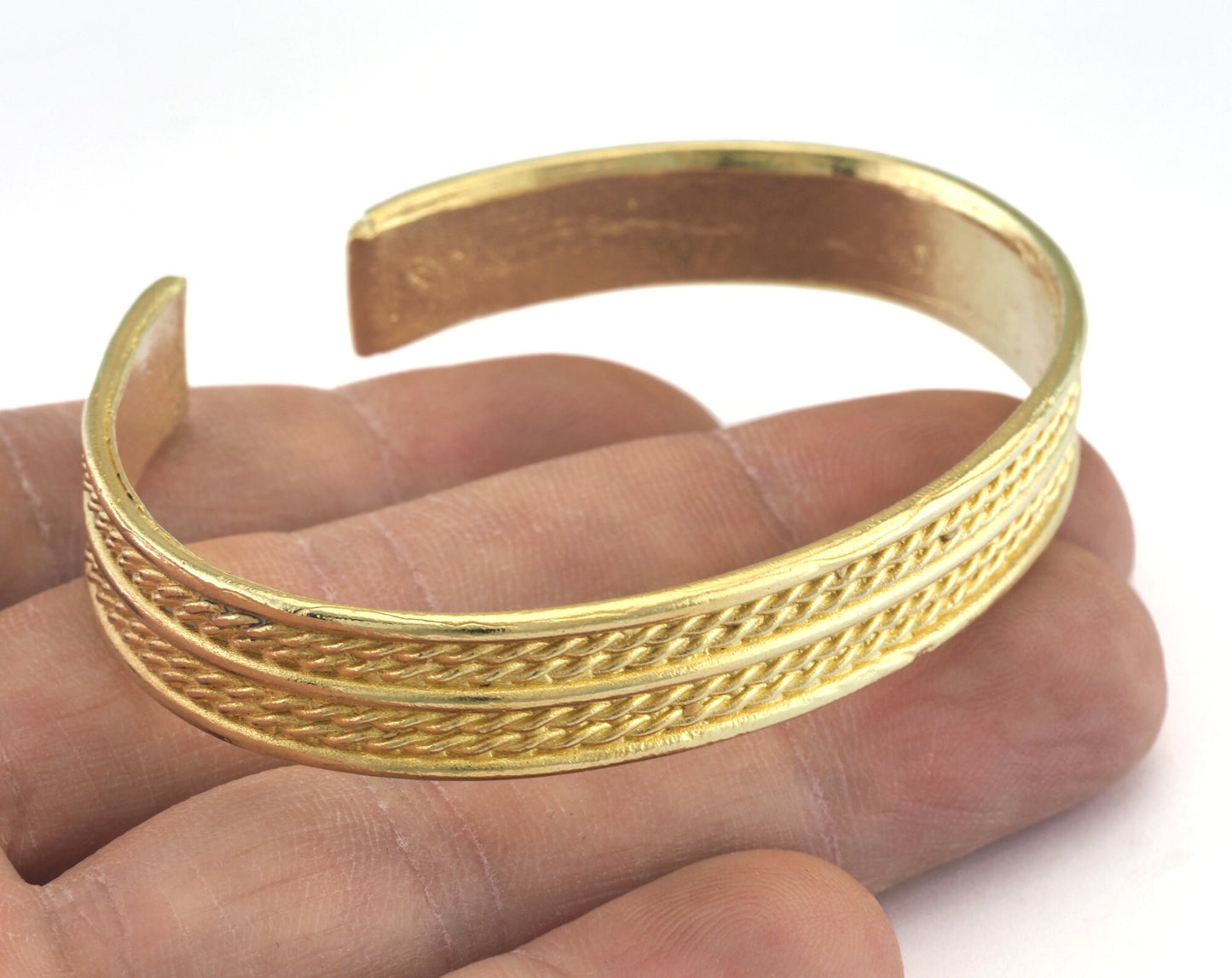 Textured Bracelet Raw Brass (64mm inner size - Adjustable ) OZ2967