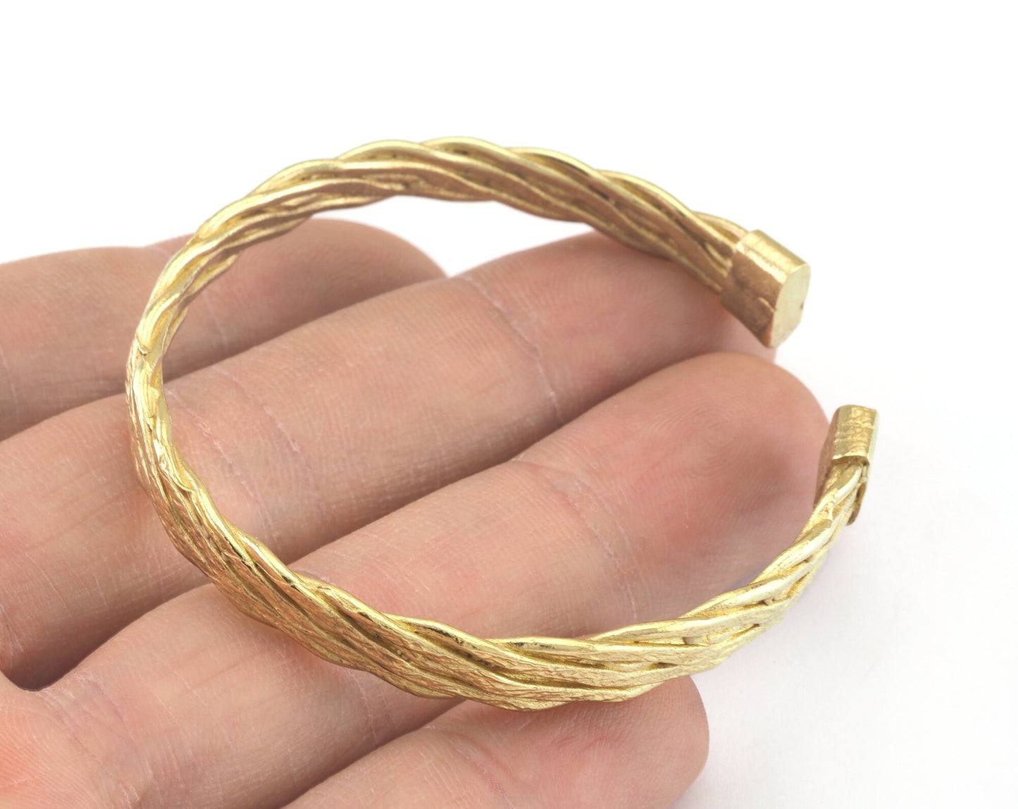 Swirl Bracelet Raw Brass (50mm inner size - Adjustable ) OZ3176